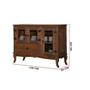 Imagem de Conjunto Buffet Com Cristaleira Para Sala De Jantar Madeira Maciça Imbuia Kefi Shop JM