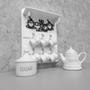 Imagem de Conjunto bule no coffee no workee provençal com açucareiro words