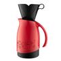 Imagem de Conjunto Bule Vermelho Térmico Garrafa 700ml + Suporte Filtro De Café Preto