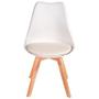 Imagem de Conjunto c/4 Cadeiras Charles Eames Leda Saariem Design Wood Estofada Base Madeira - Branca