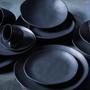 Imagem de Conjunto C/ 6 Pratos de Sobremesa Orgânico Preto Matte Stoneware Cerâmica Porto Brasil Ø 19,1cm