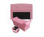 Imagem de Conjunto cabeceira box casal 140cm costa rica + recamier barcelona suede rosa
