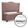 Imagem de Conjunto Cabeceira Box Com Recamier Divã Estofado Capitonê Para Cama Queen 1.60 Dubai Várias Cores - LH Móveis