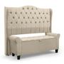 Imagem de Conjunto Cabeceira Box Com Recamier Divã Estofado Capitonê Para Cama Queen 1.60 Dubai Várias Cores - LH Móveis