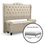Imagem de Conjunto Cabeceira Box Com Recamier Divã Estofado Capitonê Para Cama Queen 1.60 Dubai Várias Cores - LH Móveis