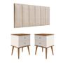 Imagem de Conjunto Cabeceira Cama Casal 1,40 Com Mesa de Cabeceira Quarto berlim Off white ENVIA SOMENTE 01 KIT