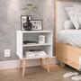 Imagem de Conjunto Cabeceira Casal 1,40 Julia com Kit 2 Mesas de Cabeceira RPM - Branco - Lojas RPM