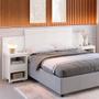 Imagem de Conjunto Cabeceira Casal E Queen Size Com 02 Mesa De Apoio Branco Astrid Shop Jm