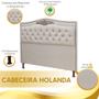 Imagem de Conjunto Cabeceira e Calçadeira Holanda 160 cm Linho Shop das Cabeceiras