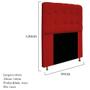 Imagem de Conjunto Cabeceira Estofada Mel 90cm e Calçadeira Mel 90cm Suede Vermelho