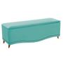 Imagem de Conjunto Cabeceira Estofado Yasmim + Recamier Baú Yasmim 140 Cm Para Cama Box Casal Quarto Suede Azul Turquesa - Amarena