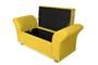 Imagem de Conjunto Cabeceira Geovana e Recamier Veneza Baú Queen 160 cm Suede Amarelo - INCASA DECOR