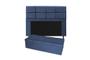 Imagem de Conjunto cabeceira king 195cm munique + recamier calçadeira 195cm suede azul marinho