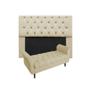 Imagem de Conjunto Cabeceira Mirage Com Recamier Grécia Casal 140 cm Suede Bege - DL DECOR