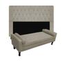 Imagem de Conjunto cabeceira solteiro 100cm brenda + recamier félix 100cm suede bege