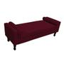 Imagem de Conjunto cabeceira solteiro 100cm brenda + recamier félix 100cm suede bordo