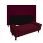 Imagem de Conjunto cabeceira solteiro 100cm brenda + recamier félix 100cm suede bordo