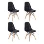 Imagem de Conjunto Cadeiras Charles Eames Eiffel Botonê Preto 4 Peças