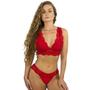 Imagem de Conjunto Calcinha Sutiã Cropped Rendado Moda Intima Feminina