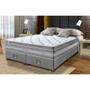 Imagem de Conjunto Cama Box Queen de Molas Ensacadas Cama inBox Select Euro Soft 158x198x71 Cinza