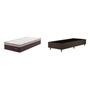 Imagem de Conjunto Cama Box Solteiro Com Molas Ensacadas 88x188x69cm Marrom