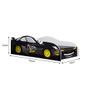 Imagem de Conjunto Cama Carro Infantil Personagens Mdf com Colchão - Preto