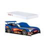 Imagem de Conjunto Cama Carro Solteiro Racing Car com Colchão Mdf - Azul