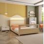Imagem de Conjunto Cama Casal Montessoriana Reversível, Estante 4 Nichos em Led e Sapateira 1 Pt Infantil Wave Casatema