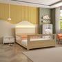 Imagem de Conjunto Cama Casal Montessoriana Reversível, Estante 4 Nichos em Led e Sapateira 1 Pt Infantil Wave Casatema