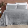 Imagem de Conjunto Cama Casal Queen Bordado Inglês 200 Fios Cinza