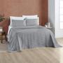 Imagem de Conjunto Cama Casal Queen Bordado Inglês 200 Fios Cinza