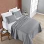 Imagem de Conjunto Cama Casal Queen Bordado Inglês 200 Fios Cinza