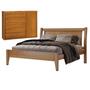 Imagem de Conjunto Cama de Casal em Madeira Maciça 140cm Florença e Cômoda 5 Gavetas com Sapateira Unique