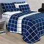 Imagem de Conjunto Cama King Size Colcha Xadrez 200 Fios 03 Peças ToqueDeSeda AUSTIN