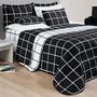 Imagem de Conjunto Cama King Size Colcha Xadrez 200 Fios 03 Peças ToqueDeSeda AUSTIN