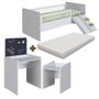 Imagem de Conjunto Cama Montessoriana Com Colchão E Escolinha Infantil Branco Melvin Shop Jm