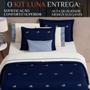 Imagem de Conjunto Cama Queen Size Colcha Luna 200 Fios Bordado Inglês SANTORINI