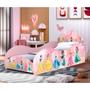 Imagem de Conjunto Cama Solteiro Princesas com Proteção Lateral com Colchão Mdf - Rosa