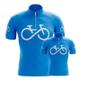 Imagem de Conjunto Camisa Ciclismo Bike Forever Azul Pai E Filho Esportiva Uv Mtb