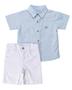 Imagem de Conjunto Camisa Menino + Bermuda Sarja 100% Algodão - Anjos Baby