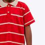 Imagem de Conjunto Camisa Polo Vermelha Listras e Bermuda Sarja Bege Infantil Menino Vigat 3951