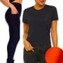Imagem de Conjunto CAMISETA Blusinha DRY FIT + CALÇA LEGGING BOLSOS Femininos Academia Fitness Furadinho 628