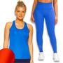 Imagem de Conjunto Camiseta REGATA MALHA FRIA POLIAMIDA + Calça Legging Leg BÁSICA COLORIDA Fitness 587