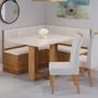 Imagem de Conjunto Canto Baú com Mesa de Jantar Retangular 120x80cm SEM Vidro e 2 Cadeiras