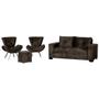 Imagem de Conjunto Capri Sofa 3 Lugares 2 Poltronas Riad e Puff Finezzi