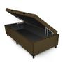 Imagem de Conjunto Castor Espuma D33 Sleep Max Box Baú Max Ultra Suede Marrom Solteiro Americano 96x203x67cm