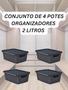 Imagem de Conjunto Cesto Organizador 2 Litros com 4 unidades Escritório Casa Decoração