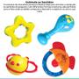 Imagem de Conjunto Chocalhos Infantil Para Bebê +3 Meses Com 4 Brinquedos Com Formas e Texturas Diferentes Buba