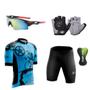 Imagem de Conjunto Ciclismo Camisa + Bermuda C/ Forro Gel + Óculos De Proteção + Luvas Gel