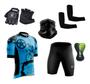 Imagem de Conjunto Ciclismo Camisa C/ Proteção UV e Bermuda C/ Proteção em Gel + Par de Luvas Kode + Par de Manguitos + Bandana